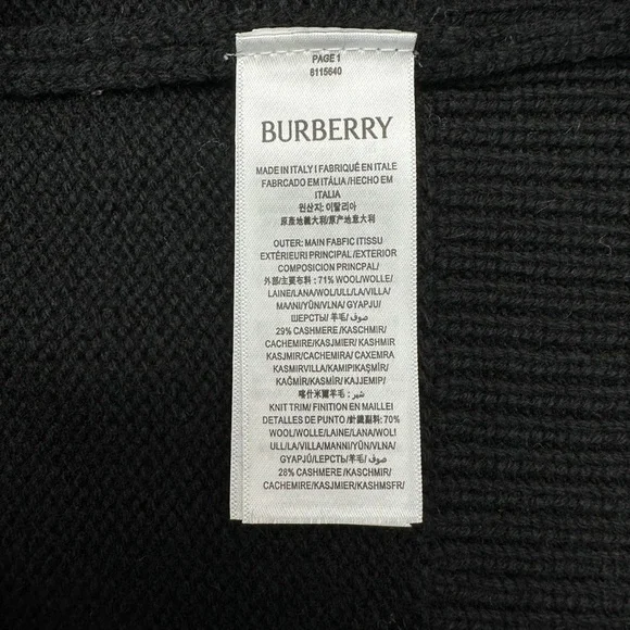 Burberry Black Knit with White Graphic